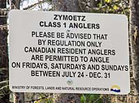Note on first class section of water for steelhead fly fishing