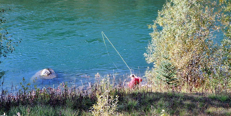 Fly fishing the Morice with a double handed rod