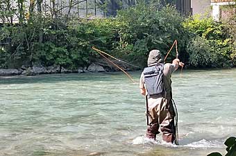 Die Berchtesgadener Ache noch eben befischbar